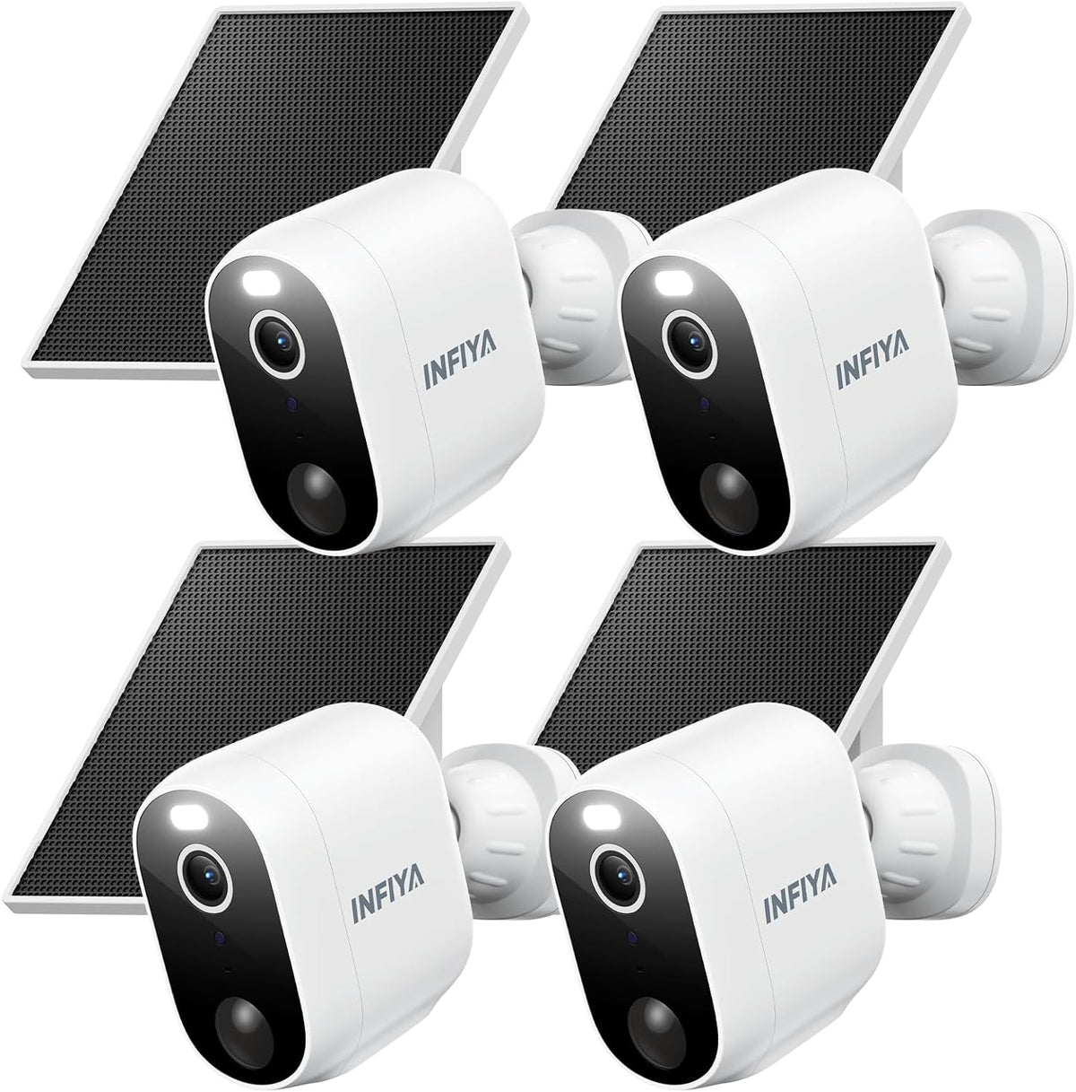 INFIYA Security Cameras Wireless Outdoor-Solar&Battery Powered 2K 2.4G Cameras for Home Security, Instant Alert, AI Human Detection, Color Night Vision, 2-Way Talk, SD Storage, Work with Alexa, Z1 4P