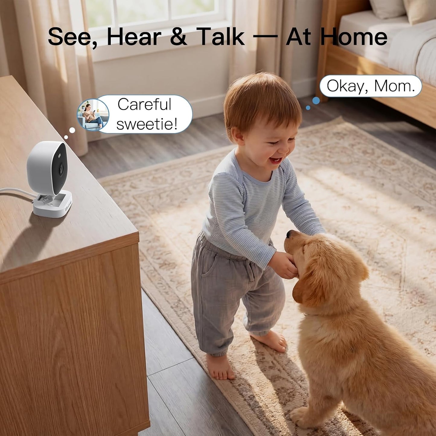 VIMTAG 2.5K Cameras for Home Security Outdoor/Indoor, Color Night Vision Security Camera for Baby/Pet/Dog/Nanny, Light/Siren, Motion Detection, 2-Way Audio, Work with Alexa, Cloud/Card Storage, 2Pcs