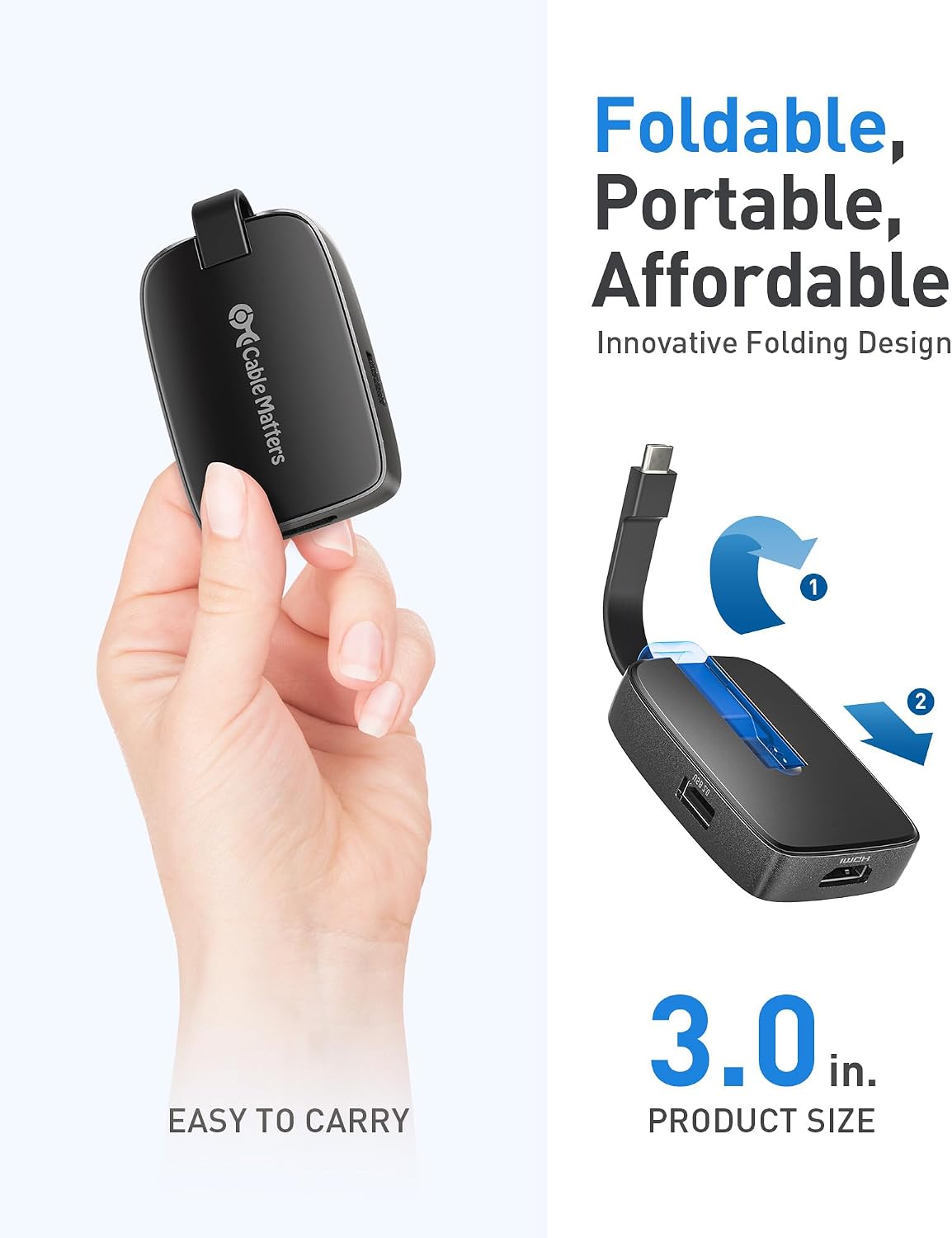 Cable Matters 4-in-1 USB C Hub, HDMI 4K@60Hz, 100W Charging