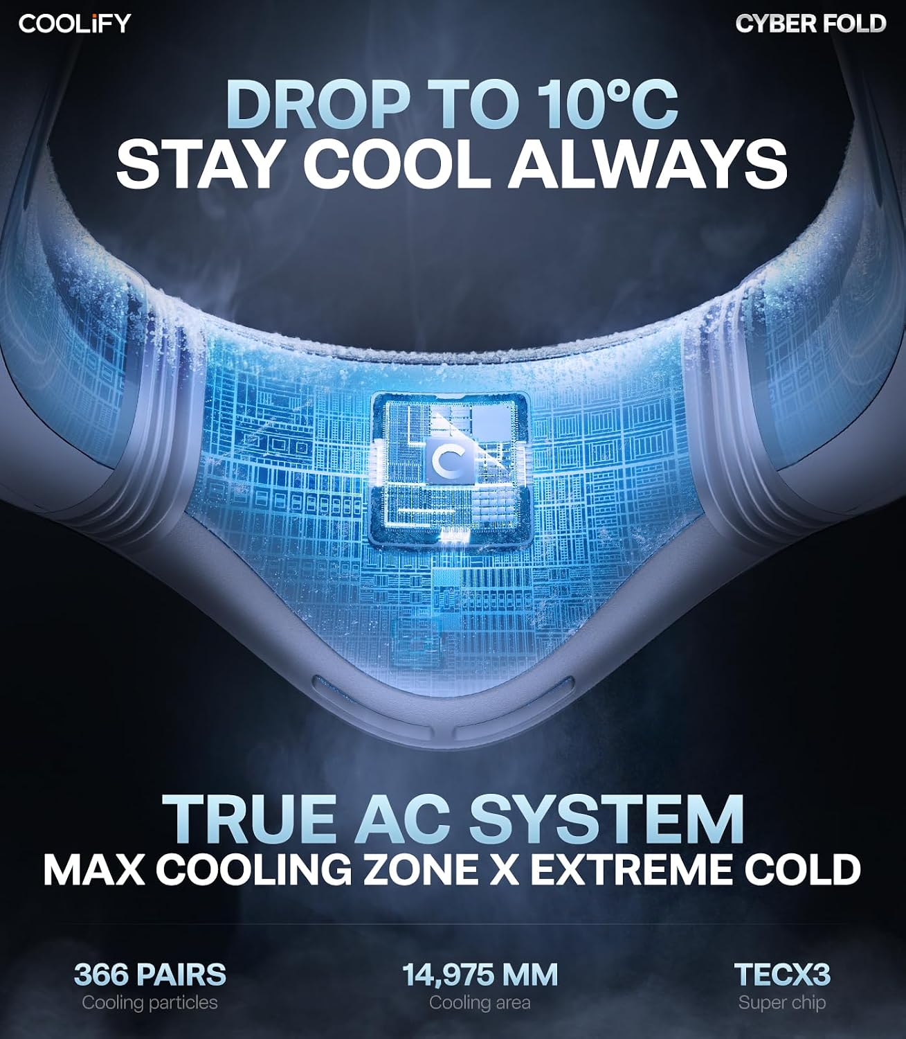 TORRAS COOLiFY 2026 Cyber Fold AI Neck Air Conditioner, Max Cooling Area | Neck & Face Cooler with Adjustable Strong Wind, Rechargeable Gift for Dad, Husband, Titanium