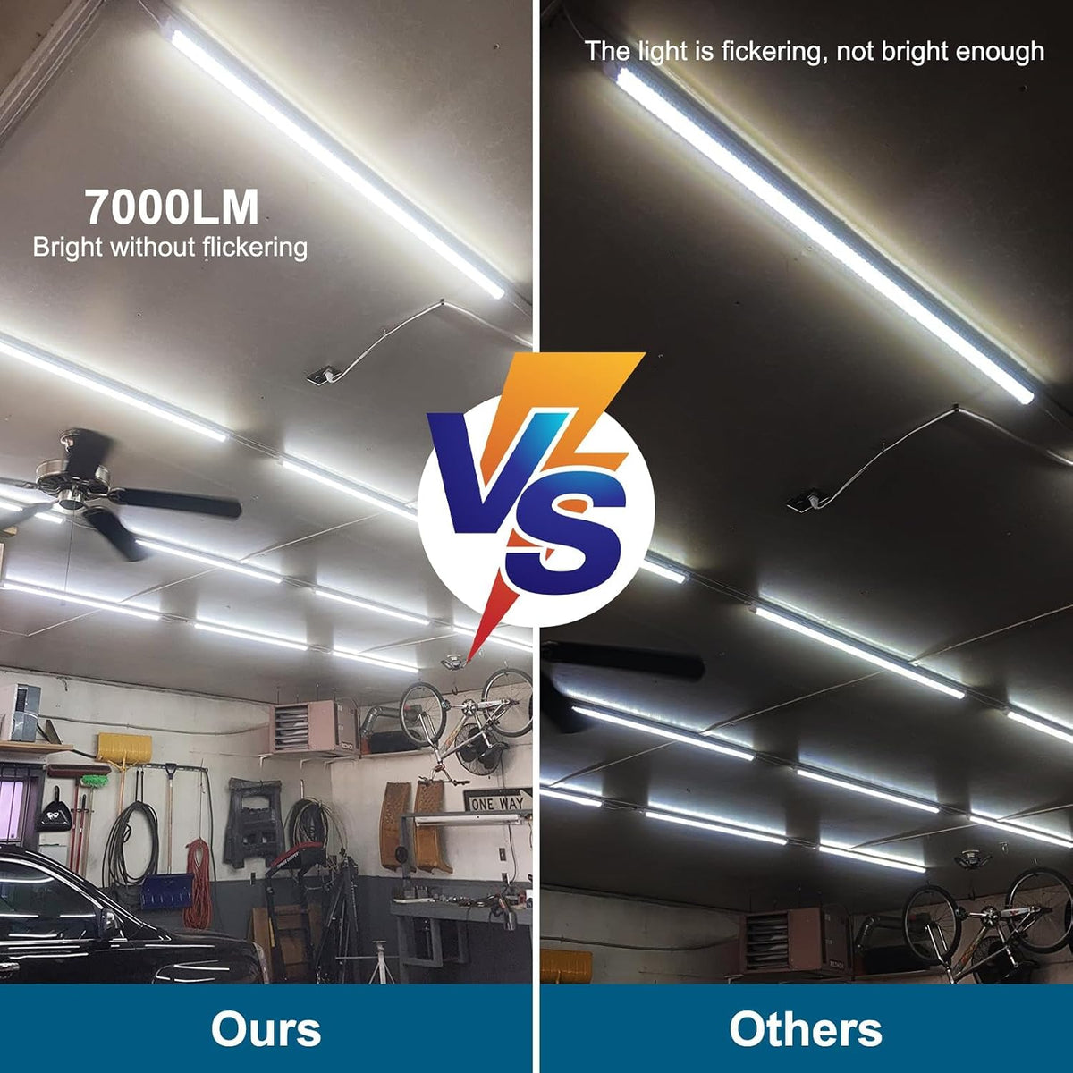 Led Shop Lights,Led Shop Lights 4FT 50W 6500K 7000LM Clear White,Shop Light 4FT 110V Linkable Integrated V-Shape for Shop Garage,Warehouse,Workbench and Workshop Commercial Bay Lighting(2-Pack)