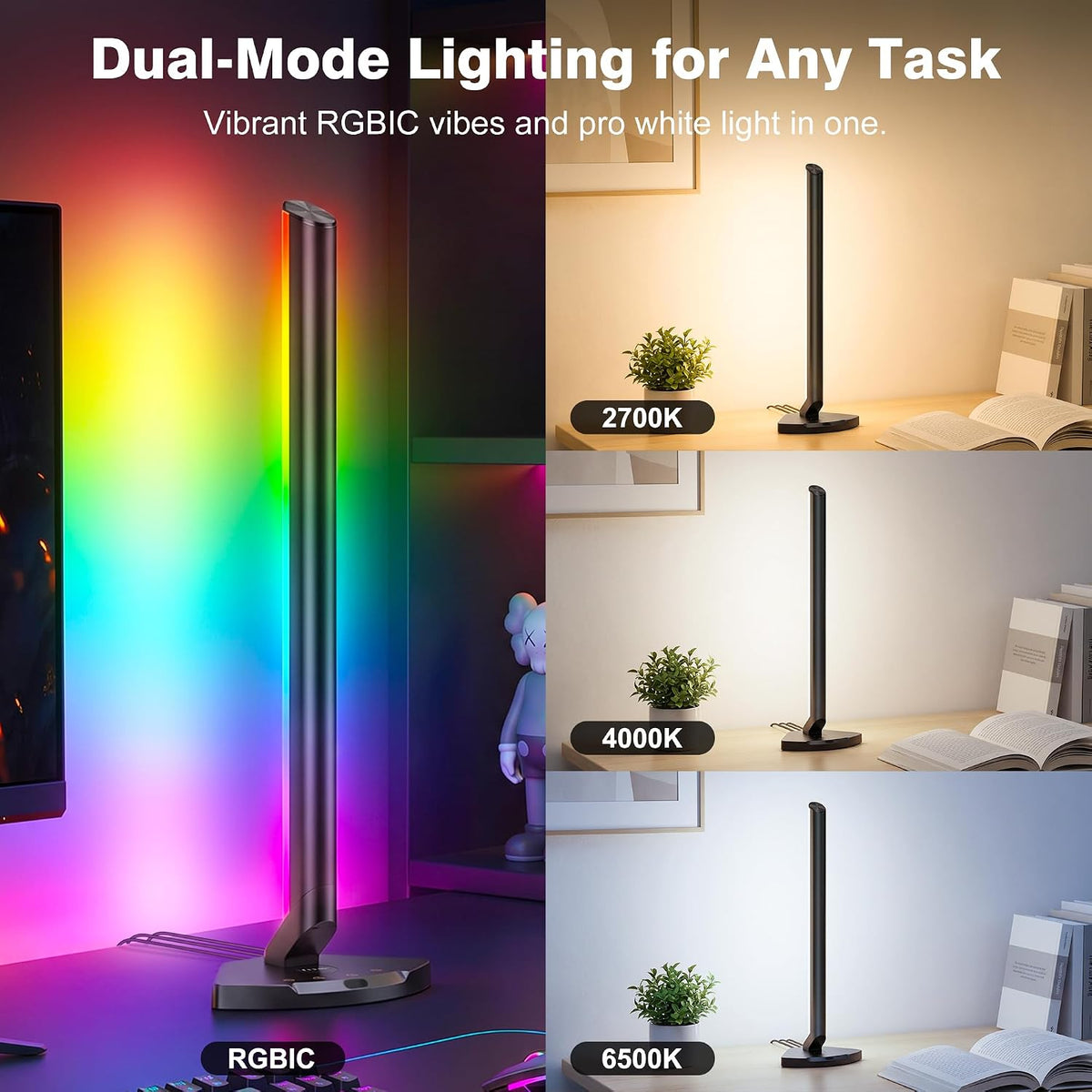 RIYO Smart Gaming Light Bars RGBIC Screen Color Sync Desk Light