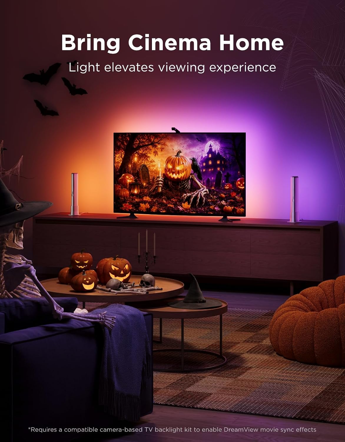 Govee Smart Light Bar, RGBICWW TV Lights for Living Room, Gaming, Silver