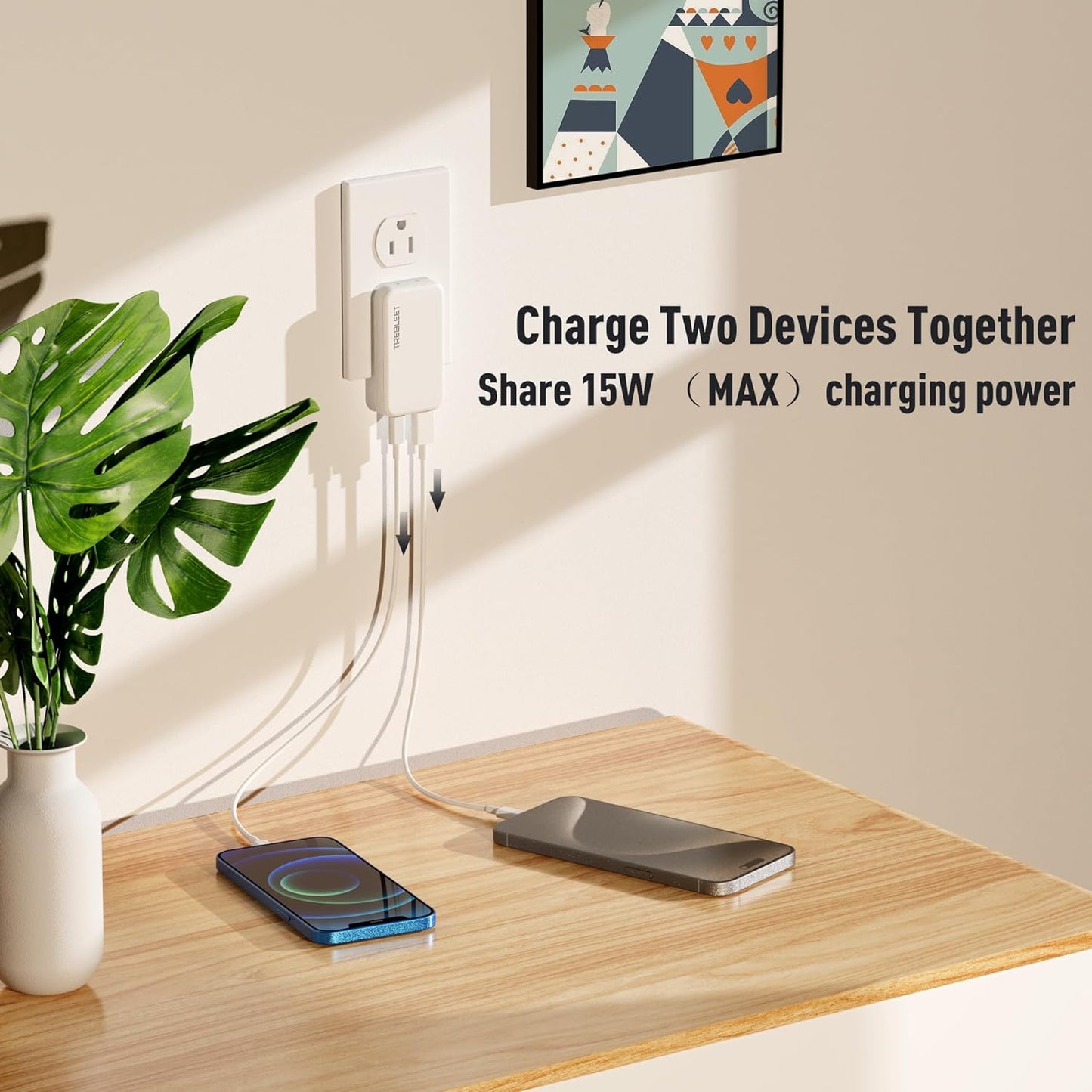 Ultra-Thin 20W USB-C PD Fast Portable Charger, 2-Port Wall Charger, Dual Port PD 3.0& QC 3.0 Compatible for iPhone 15 &15 Pro, 14&14Pro, 13/ 13Pro/ 12/12Pro/ Pixel 8& 8 Pro