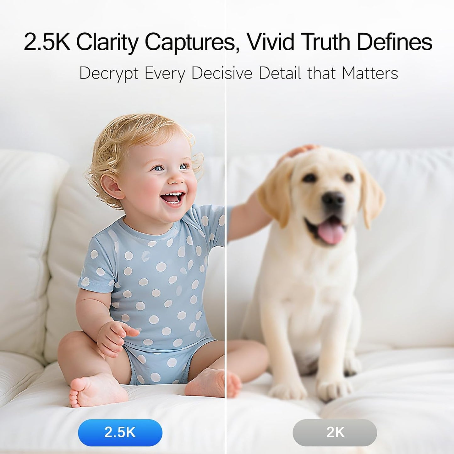 2.5K Pet Camera Indoor with Phone App, Dog/Cat Camera | 4MP Indoor Camera for Home Security, Baby Monitor with Free AI Person/Pet/Cry Detection, Pan Tilt 2.4GHz WiFi, Full Duplex 2-Way Audio