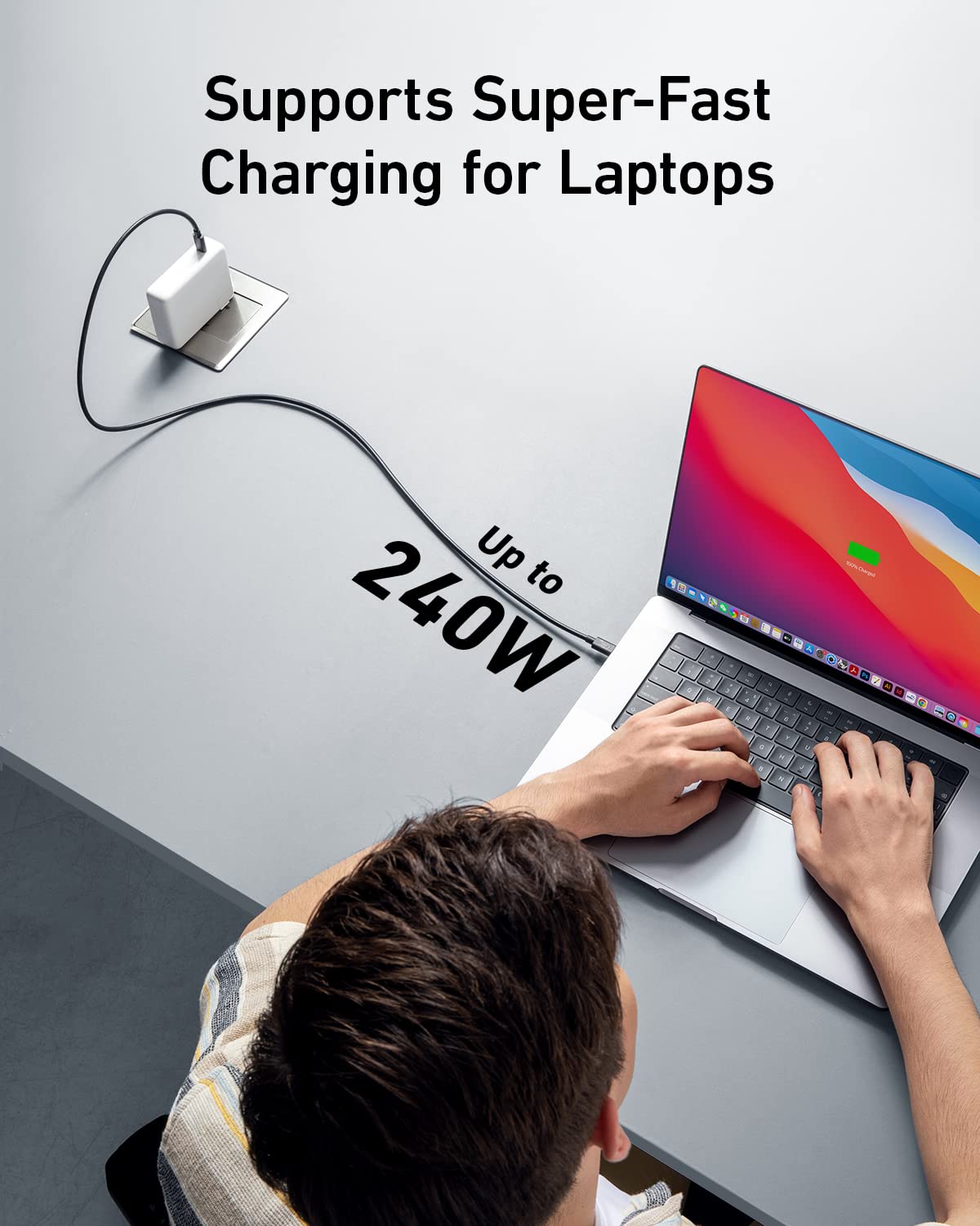 Anker USB C Cable, 40 Gbps USB 4 Data Cable, Thunderbolt 4/3, 8K HD Display | Support with 240W Charging, for iPhone 17, MacBook, Hub, Docking and More, 3.3ft
