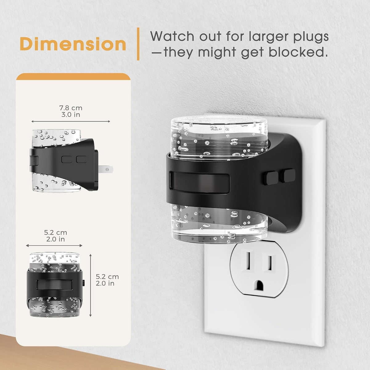 Briignite Motion Sensor Night Light Bubble Night Lights Plug into Wall