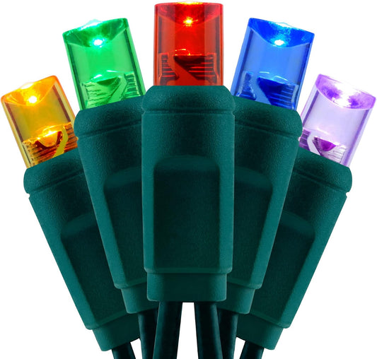 YULETIME 100 Multicolor Christmas Lights, 33 ft One-Piece LED String Light