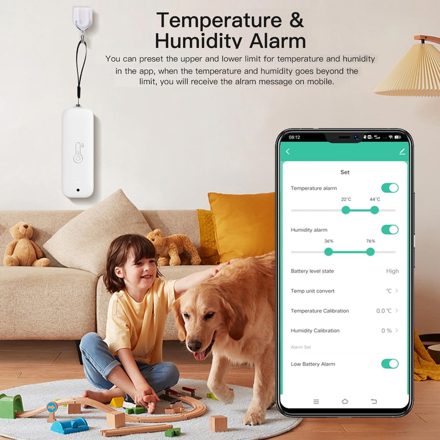 WiFi Thermometer Hygrometer: Smart Temperature Humidity Sensor with App Notification Alert, Data Storage Export, Calibrated Indoor Temperature Monitor, for Room Greenhouse Wine Cellar (1-Pack White)