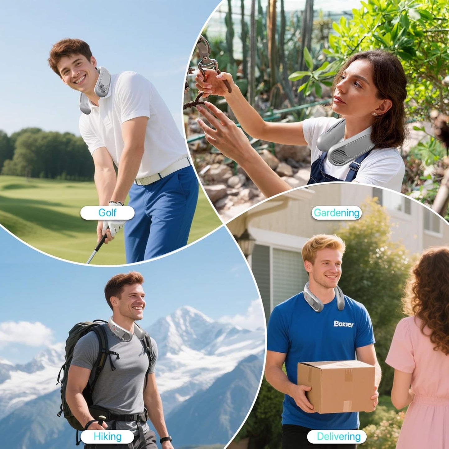 Hotsales Neck Fan, Bladeless Fan That Blows Cold Air, Portable Rechargeable | 6000 mAh Battery, 3 Speeds, Hands Free Wearable Personal Cooling Fan for Men and Women, Travel, Outdoor, USB Rechargeable