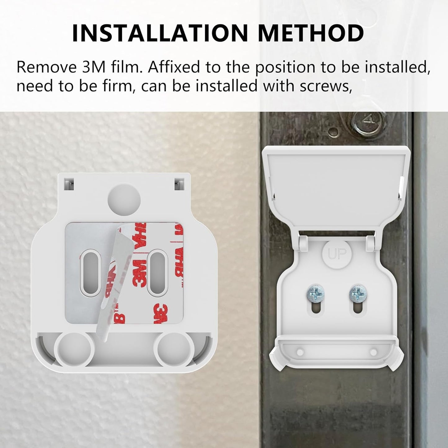 Garage Door Bracket for Ring Alarm Contact Sensor 2nd Gen – White Mount with Snap Clip & Screws – Secure Fit, Easy Install, Ring Compatible Accessory (1-Pack, Sensor Not Included)