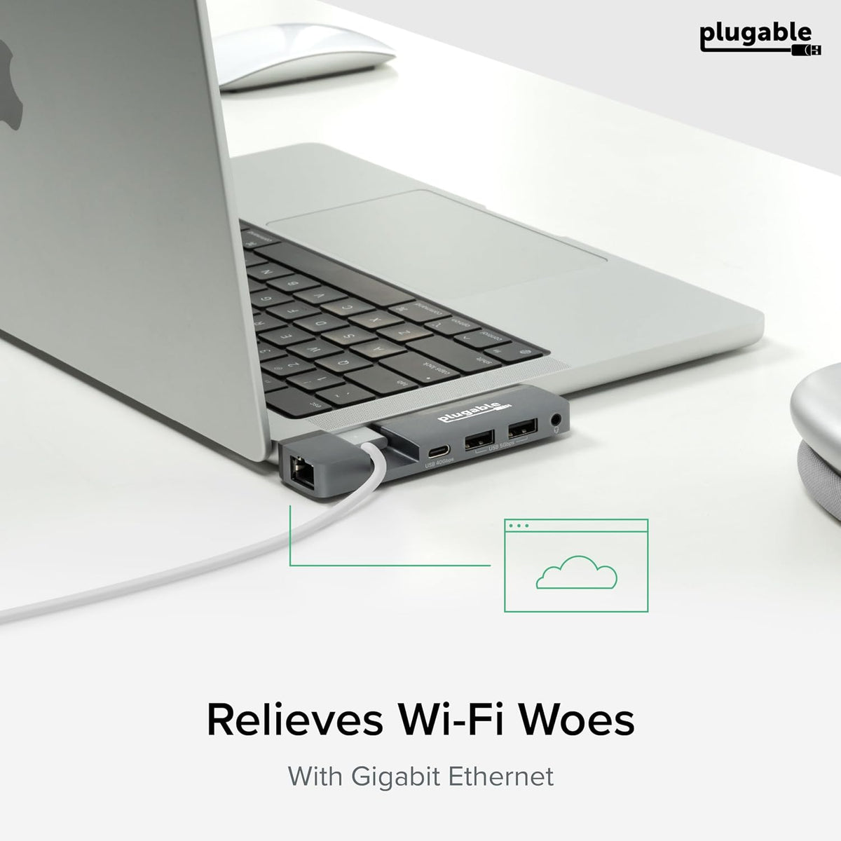 Plugable 5-in-1 USB C Hub for MacBook Pro & Air M1/M2/M3/M4/M5
