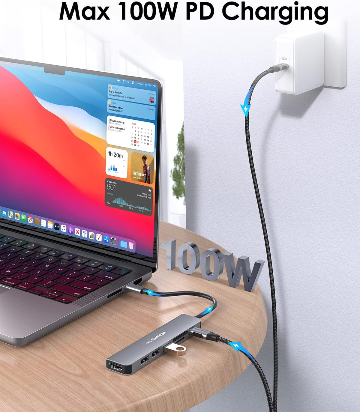 LENTION 7-in-1 USB C Hub, 4K@60Hz HDMI, 100W PD, Card Reader, USB 3.0 & 2.0 | Plug and Play, Stable Driver 3.0 Certified, for macOS, iOS/iPadOS, Windows & ChromeOS (CB-CE18, Space Gray)