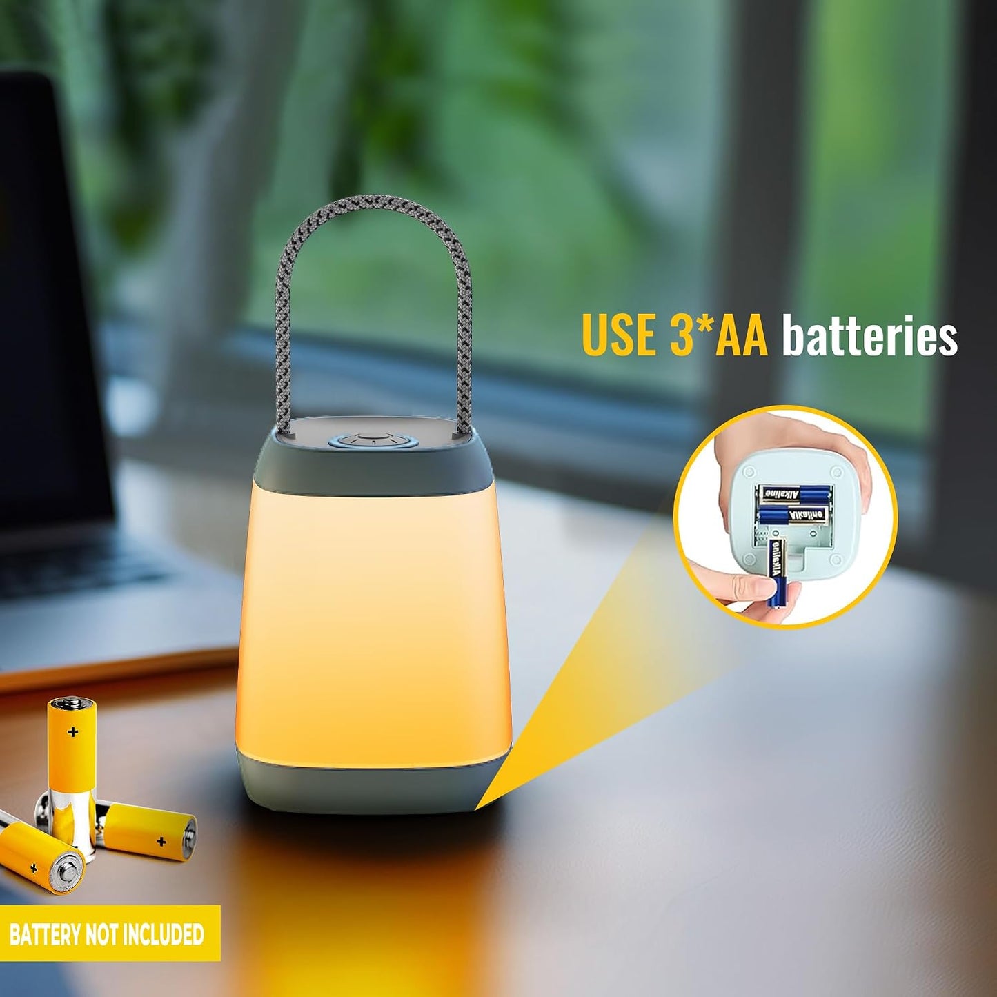 HOKOILN 2-Pack LED Camping Lights, Battery Powered Portable Tent Lantern | 3 modes, portable night light, battery powered, tent, hiking, emergency, backpacking, indoor, outdoor