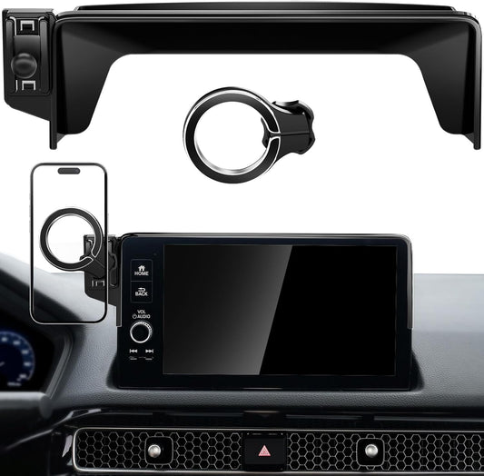 pop-tech Magnetic Phone Holder for Honda Civic 11th Gen 2022 2023 2024 2025 2026, 360° Car Screen Phone Mount Made for Civic Hatchback Sedan Touchscreen, Compatible with Magsafe iPhone Accessories