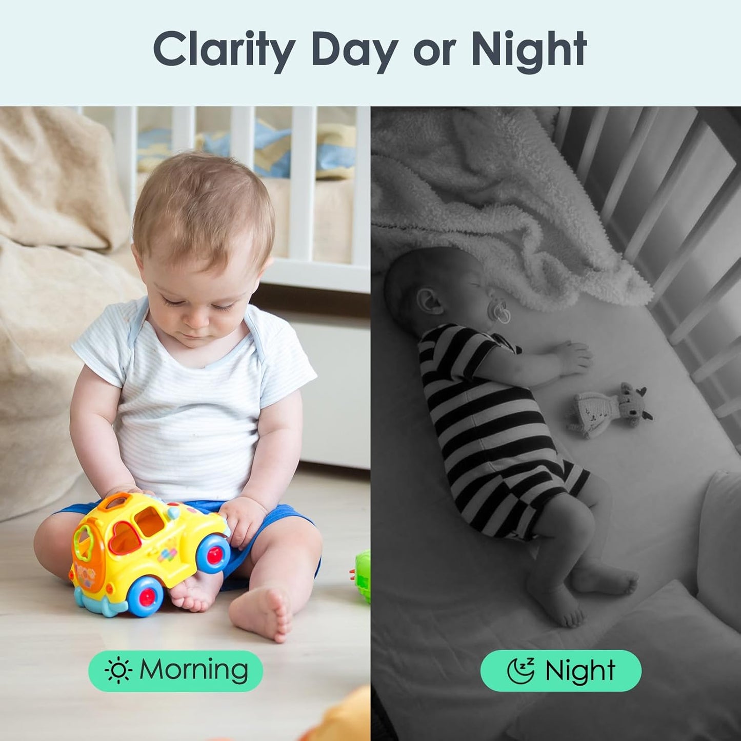 YOTON Indoor Security Camera for Baby Monitor, Home & Pets, 2.4GHz WiFi with Motion Detection, Night Vision, 2-Way Audio, Works with Alexa & Google Home, Local Storage or Optional Cloud, WS01(2-Pack)