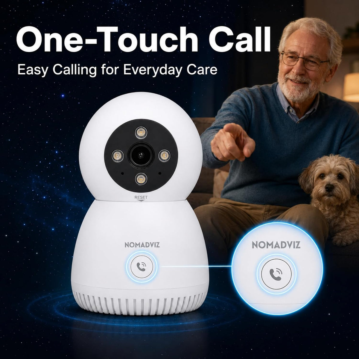 5MP 3K Indoor Camera with One-Touch Call for Pet & Baby Monitor