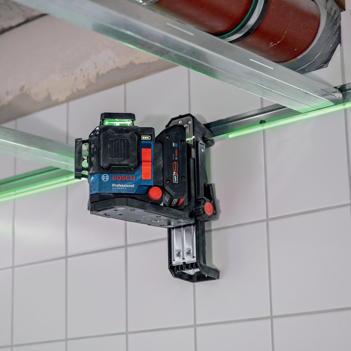 BOSCH DK20 Fine Adjustment Drop Ceiling Bracket - Secure and Versatile Mounting for Laser Measures with Microfine Height Adjustment