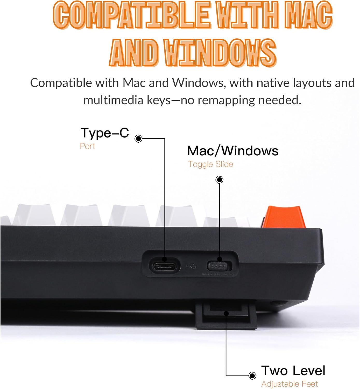 Keychron C2 Full Size 104 Keys Wired Mechanical Gaming Keyboard for Mac Layout, Gateron G Pro Brown Switch/White LED Backlight/Double Shot ABS Keycaps/USB C Computer Keyboard for Windows Laptop