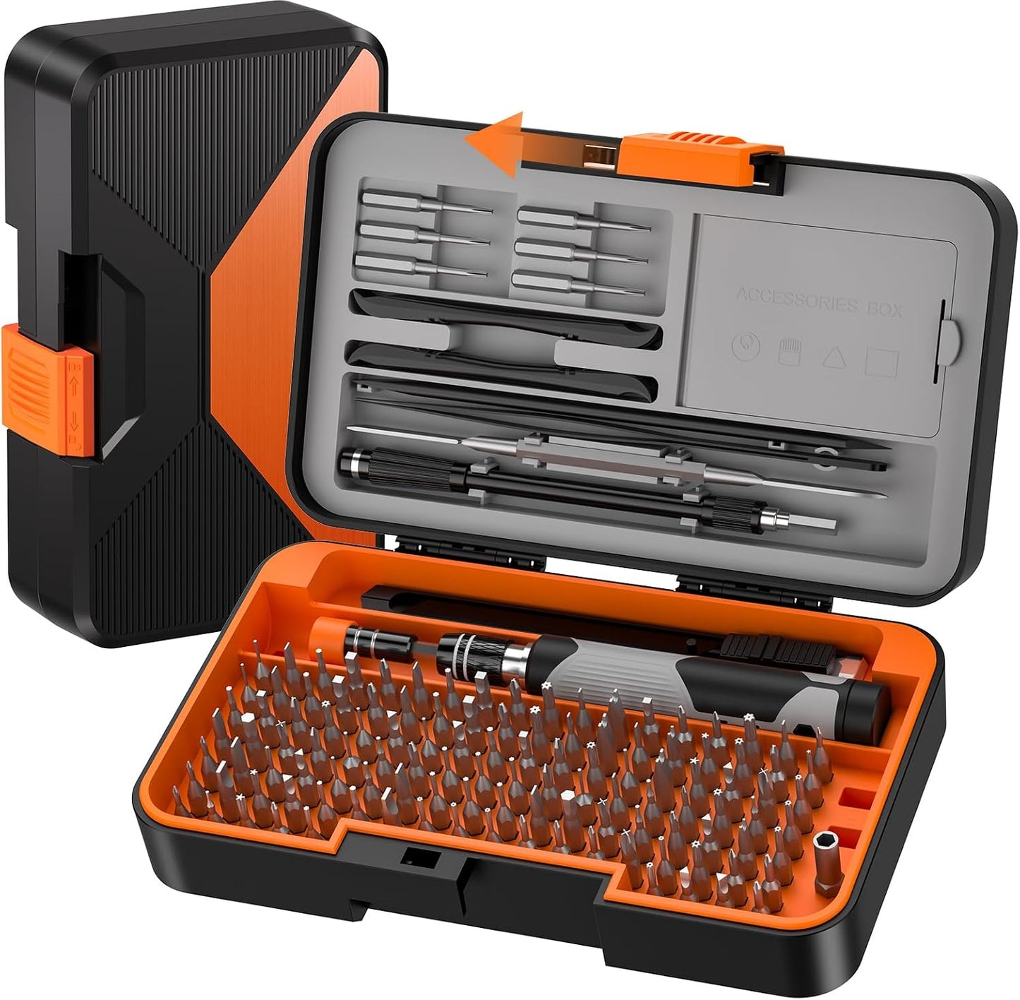 166 in 1 Precision Screwdriver Set: Magnetic Electronics Repair Kit with Extension Rod & Pry Tools, Professional Computer Tool Kit for iPhone, Laptop, PC, MacBook, PS5, Xbox, Watch, Camera, Glasses