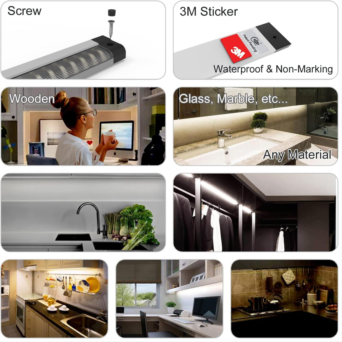 EBD Under Cabinet Light Bar, Neat Plug-in 6-Pack 12 Inch, 6500K 2700Lm