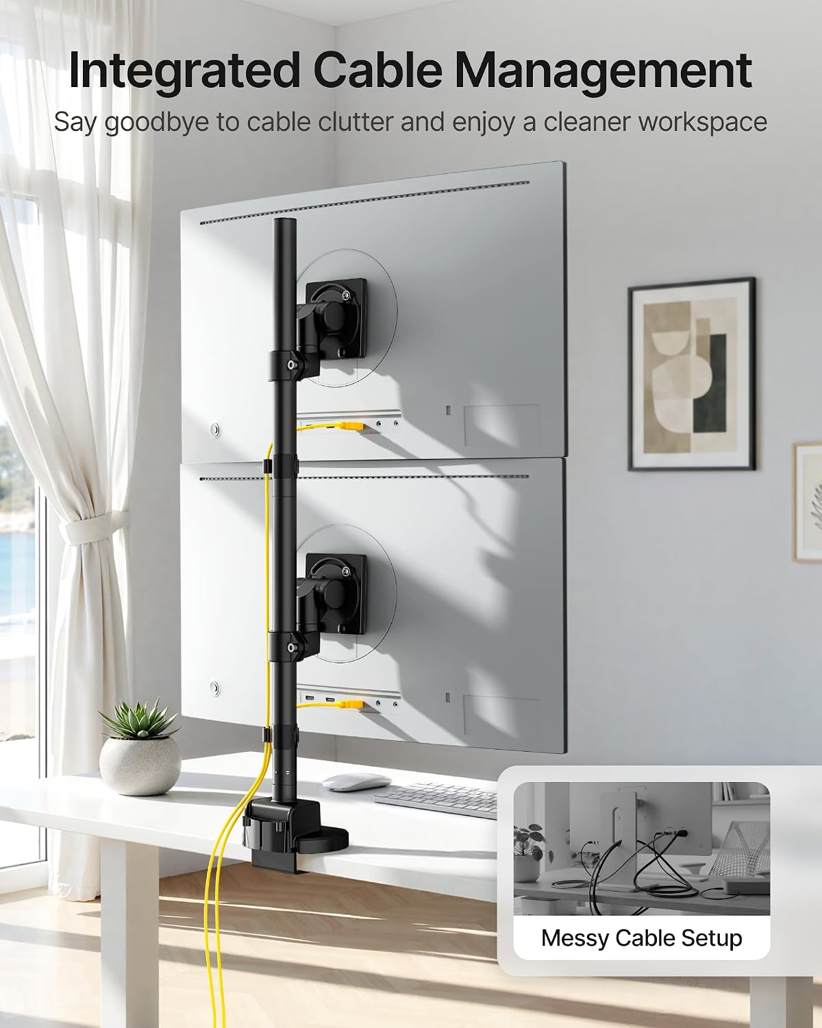 monTEK Heavy-Duty Stacked Dual Monitor Stand for 24-57" Screens