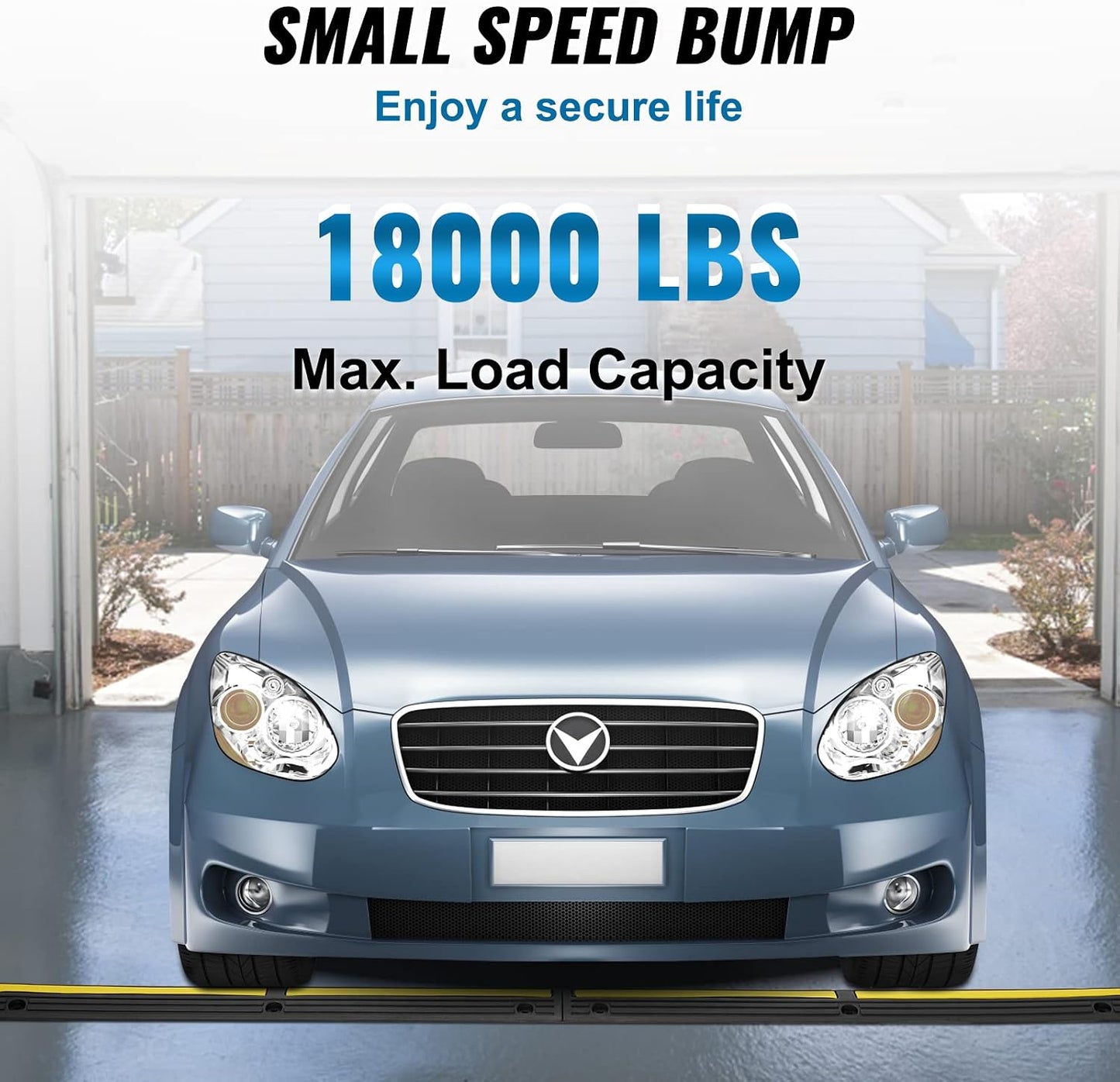VEVOR 3.28 ft Cable Protector Ramp, 4 Pack of 1 Channel, 18000 lbs/axle Capacity Heavy Duty Rubber Speed Bumps, Floor Cord Cable Protector Wire Cover, for Residential Areas, Private Garages, Gardens
