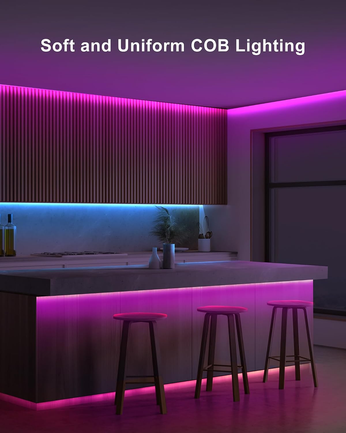 Tatazone 4.92ft Bluetooth RGB COB Led Strip Lights with Remote, Dimmable Smart App Led COB Light Strip, Color Changing Music Sync, Indoor RGB Led Lights for Bedroom, Home Decor, Party
