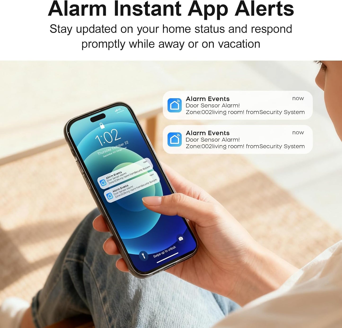 Wireless Alarm System for Home Security,24Pcs WiFi+GSM/4G Home Alarm System with Loud Alarm Security System,SOS Button,Window Alarms, APP Control,Motion Sensors,Compatible with Alexa,NO Monthly Fee