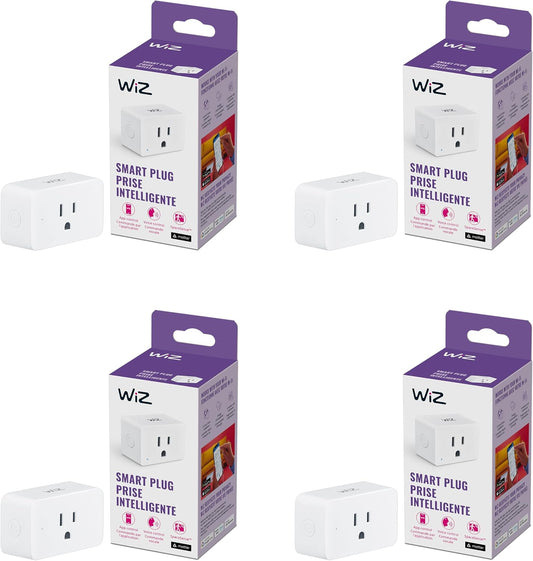 WiZ Smart Plug- Sunset to Sunrise Automation + Motion Detection + Control with Voice or App, Compatible with Alexa, Google Home, and HomeKit - WiFi Wall Outlet - 4 Pack