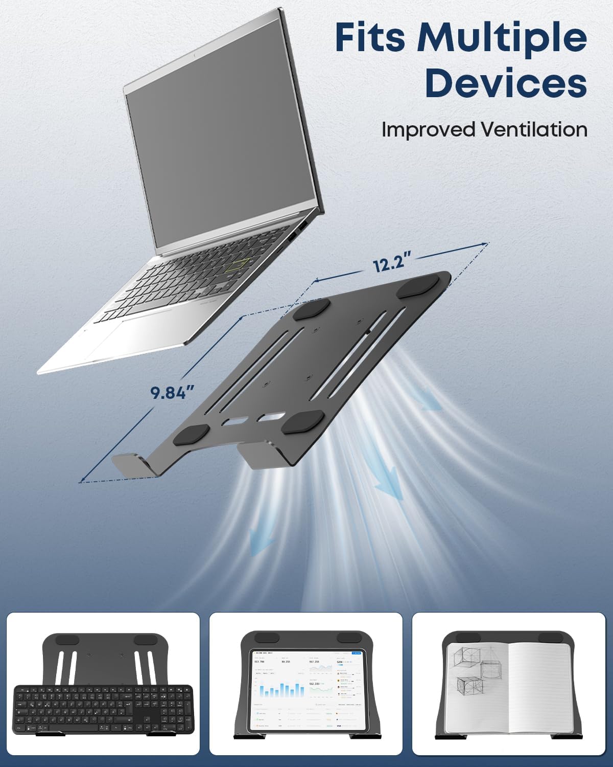 Dual Monitor and Laptop Desk Mount fits 17-32 Inch, Full Motion