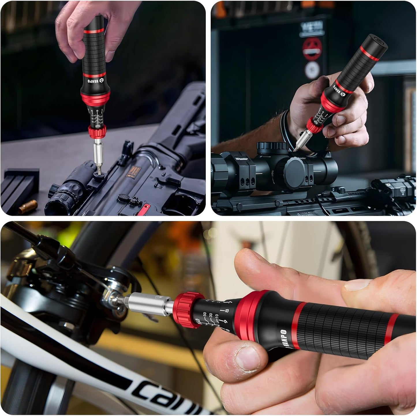 VANPO Torque Screwdriver, 10–60 in-lb, 64 Pieces, Click Style for Gunsmith | 1/4" Drive Torque Wrench Screwdriver Set with S2 Bits, Sockets and Storage Case for Electronics, Bike & Home DIY