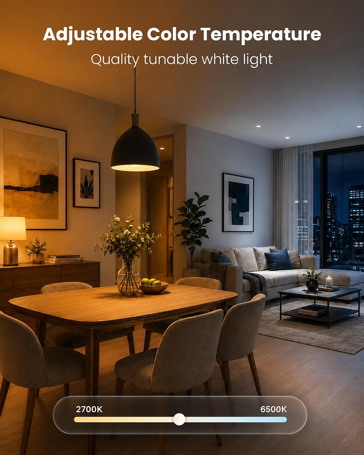 TJOY 4 Pack Smart Light Bulbs, Bluetooth WiFi Led Bulb Work with Alexa &Google Assistant, RGB Color Changing Alexa Bulbs, Music Sync, 2700K-6500K, 9W(60W Equivalent), A19 E26 800LM, 2.4Ghz WiFi only