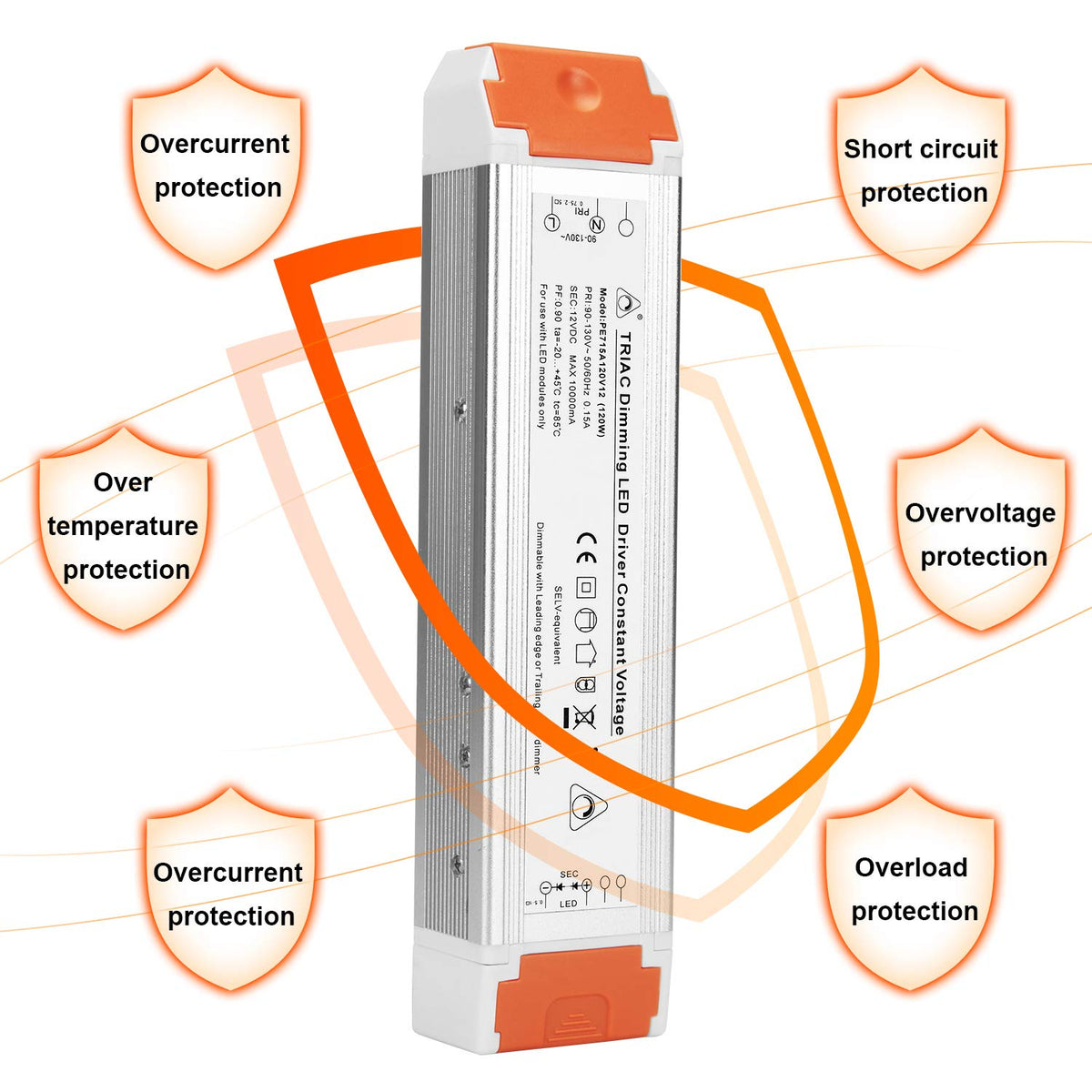 LEDMO LED Dimmable Driver 120W 12V DC Quiet Operation Universal Regulated