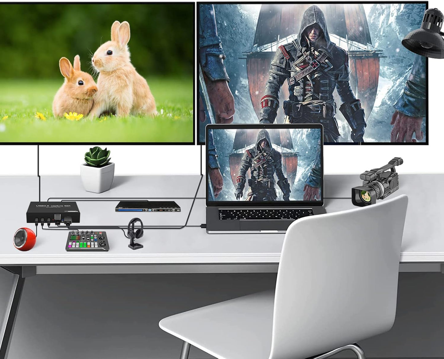 Wiistar SDI Video Capture Card 1080P60fps HDMI/SDI to USB3.0 with Loopout | Audio Video Capture Device USB Video Record for Camera Live Streaming