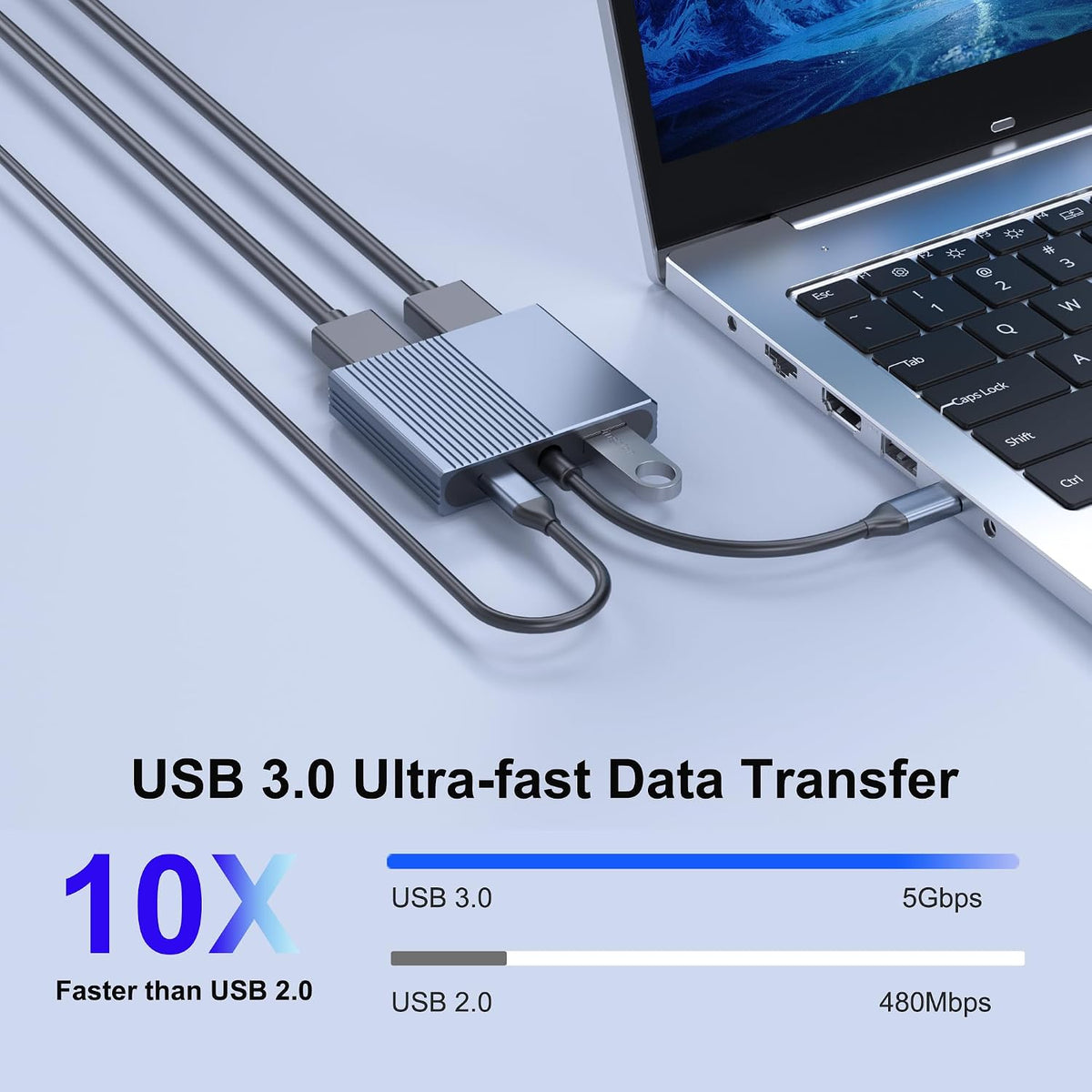 USB C to HDMI and DisplayPort Adapter, 4K @60Hz Dual Monitor Adapter for Dell/HP/Mac Laptops, USB Type C to Display Port and HDMI Multiport with USB3.0/PD, USB C Hub, Docking Station Dual Monitor