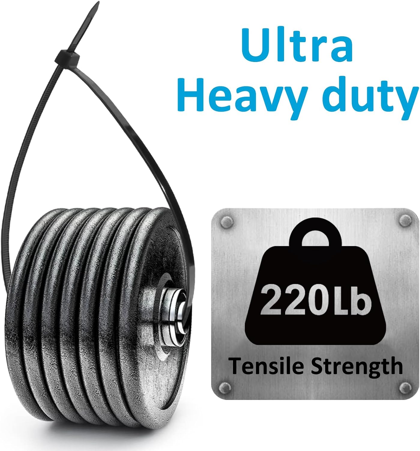 Large Zip Ties Heavy Duty Outdoor 24 inch (40 Pack), Heavy Duty Zip Ties 220 lbs, Black, by ANOSON