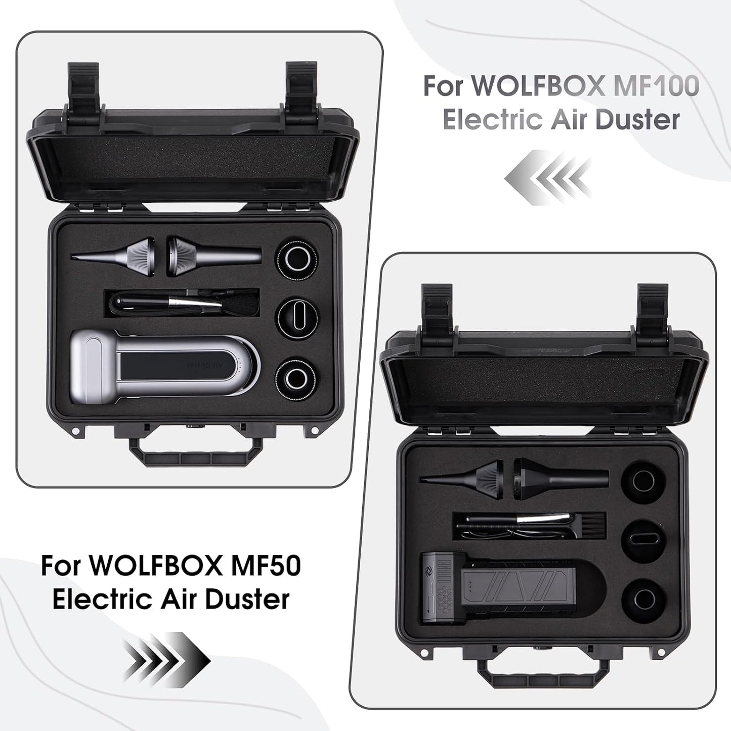 Hard Case for WOLFBOX MF100/MF50 Electric Air Duster | High-Density Protective EVA Liner | Portable Travel Carrying Organizer Storage Bag Holder for Blower Tool Accessories | Black & CASE ONLY