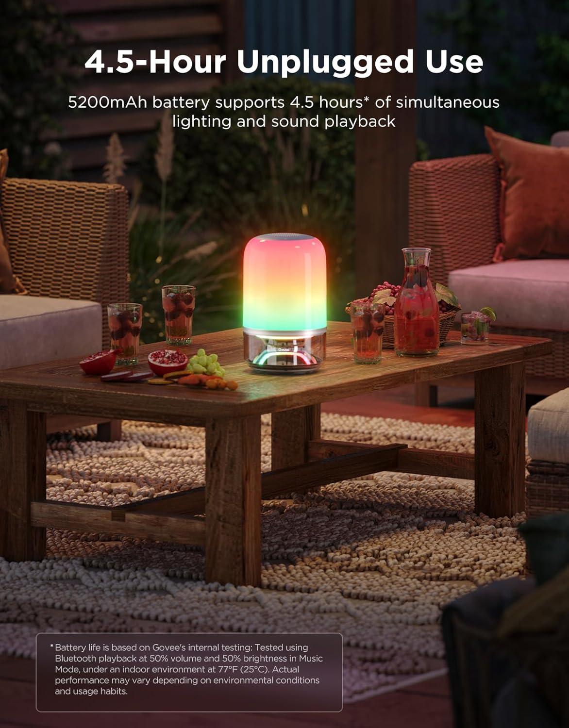 Govee Table Lamp 2 Pro x Sound by JBL, Cordless Table Lamp with Speaker | Music-Light Sync, 16 Music Modes & 100+ Scene Modes, Work with Matter, Customized Smart Rechargeable Table Lamp for Bedroom