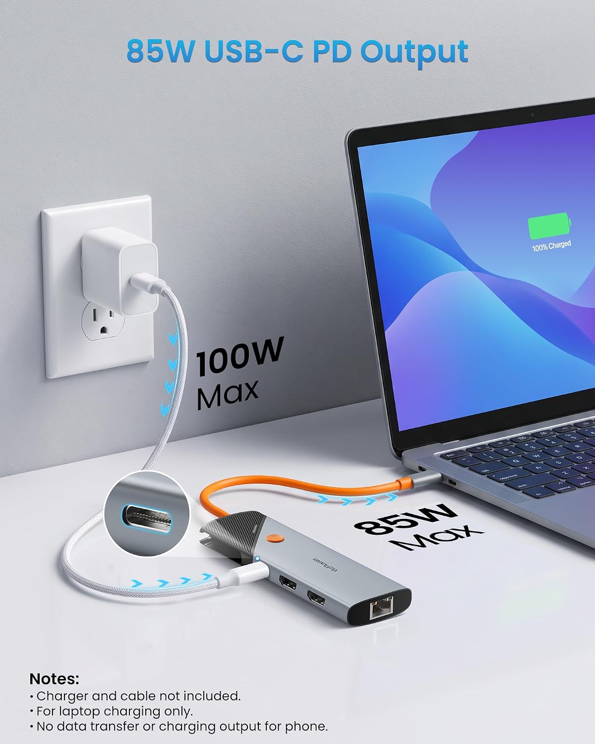 Docking Station Dual Monotior for Laptop,9-in-1 USB C Dock Dual HDMI Ports | 4K@60Hz, 2 USB-A 3.0, USB-C 2.0, SD/TF card readers, Gigabit Ethernet, 100W PD, Computer Dock for HP and Windows