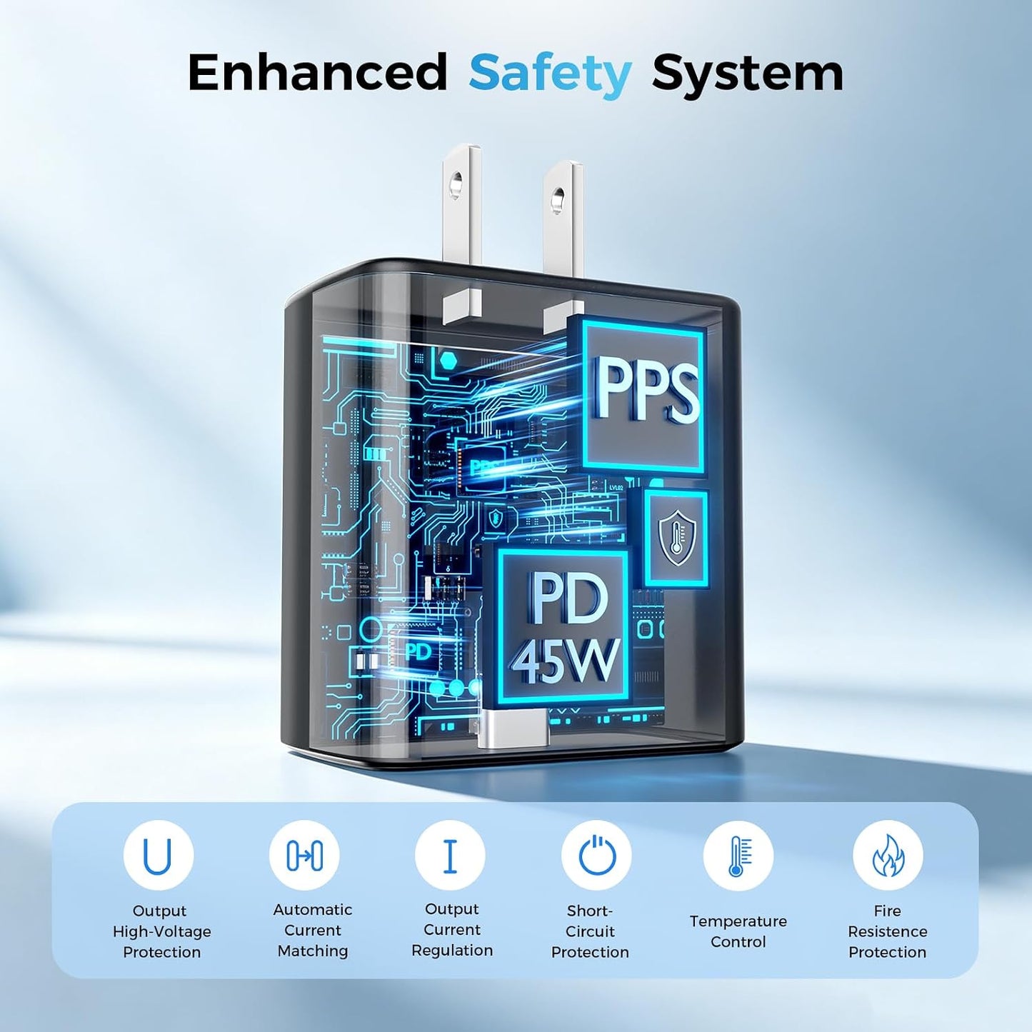 45W USB C Super Fast Charger Type C Charger Fast Charging Android Phone Charger Block with 10FT&6FT Type C Charging Cable for Samsung Galaxy S26 Ultra/S26/S26+/S25/S24/S23/S22/S21+/iPhone 17/16/15