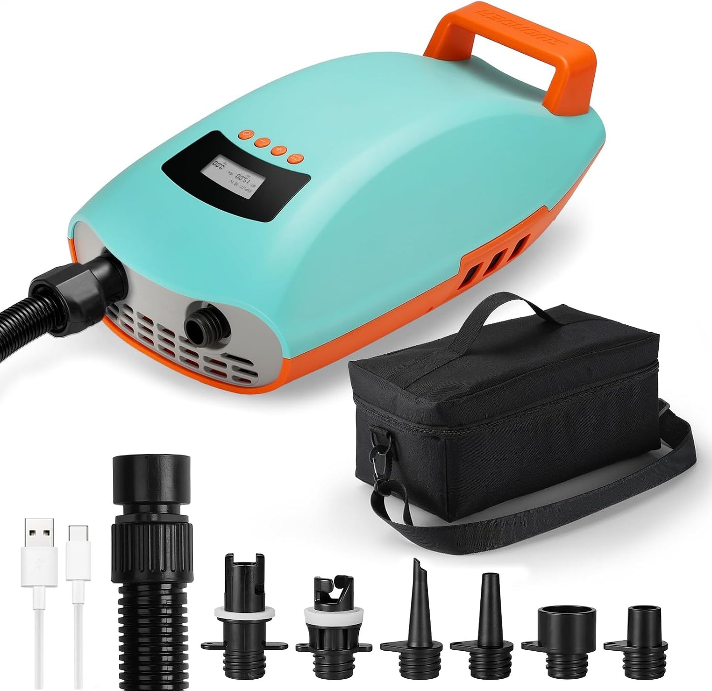 Swonder Seawolf Electric Paddle Board Pump, 12 Boards/Charge, 20PSI Cordless Rechargeable SUP Pump, 4X Faster Dual-Stage Inflation & Deflation, 99.9Wh Air Pump for Group Outings SUP, Kayak, Boat