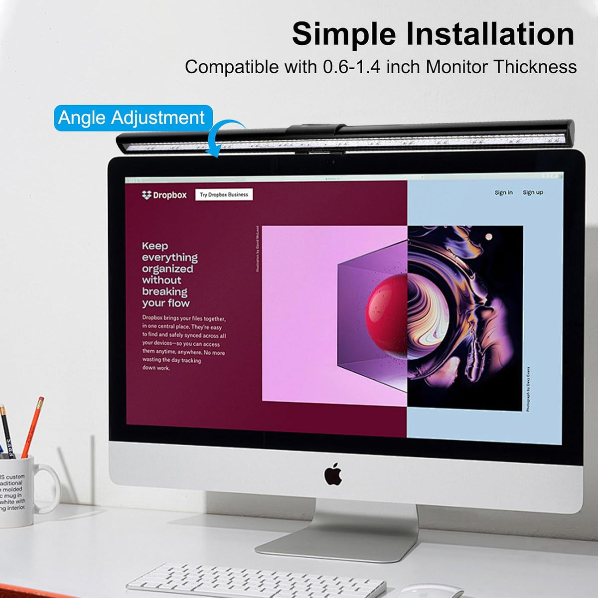 40cm Computer Monitor Lamp, No Screen Glare Light Bar Eye Caring USB Lamp