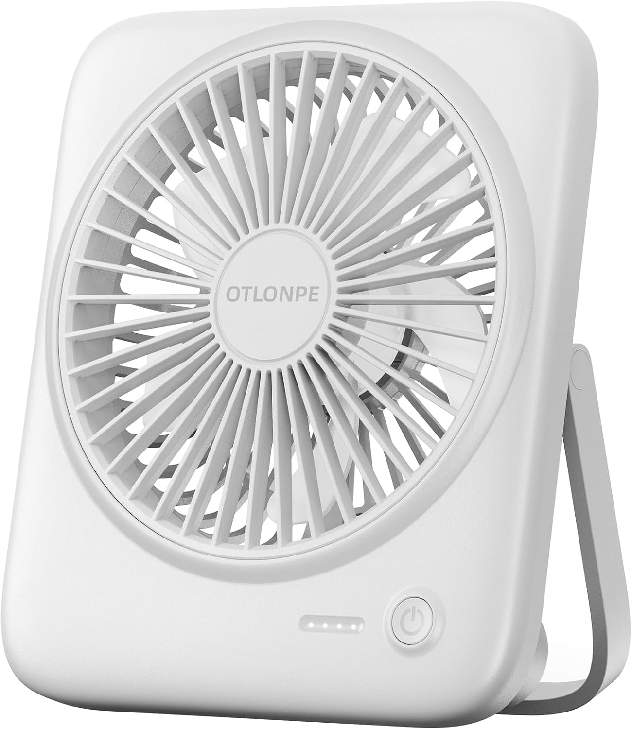 Otlonpe Personal Portable Desk Fan 2 Pack, 4000mAh Small Rechargeable Portable Fan Battery Operated & USB Powered for Travel Sleeping Bedroom Office Home Table, Cordless, Quiet, 4-Speed, 6.5 Inch
