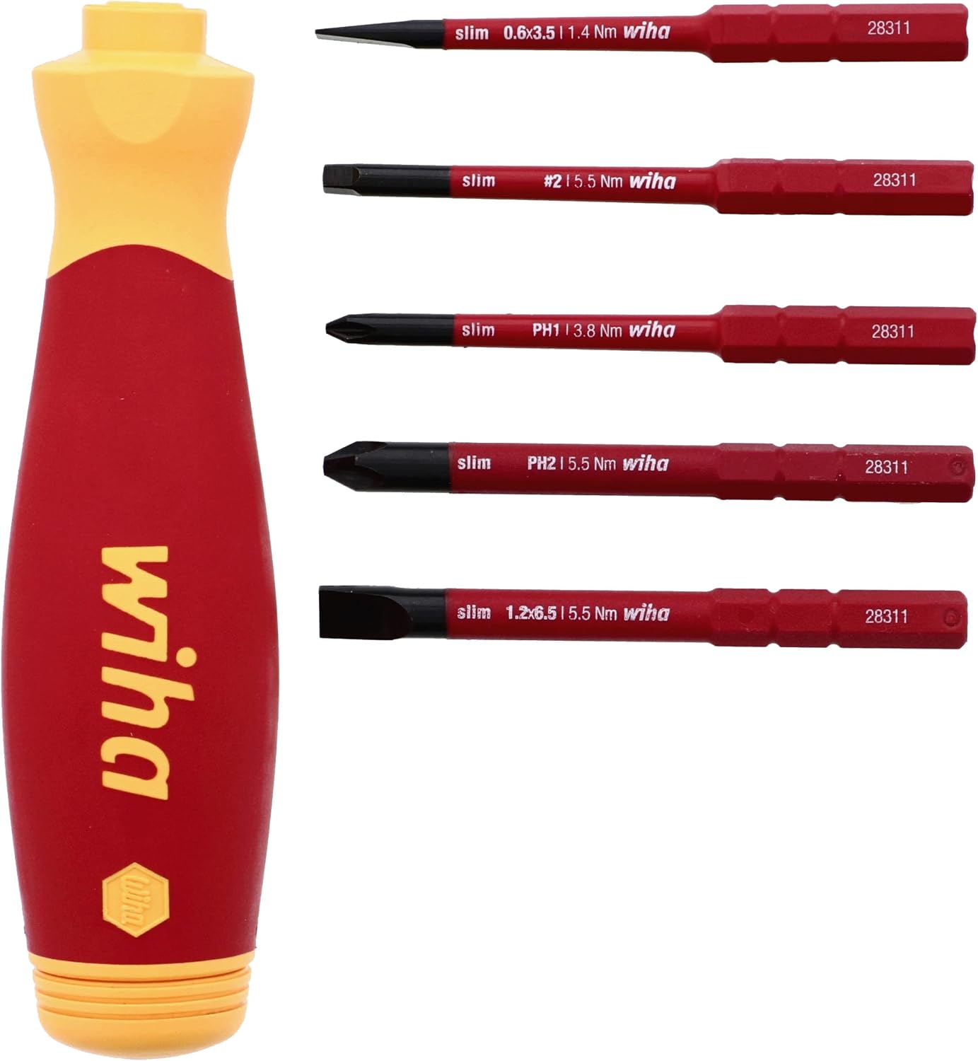 Wiha 28345 6 Piece Insulated SlimLine PocketMax Multi-Driver
