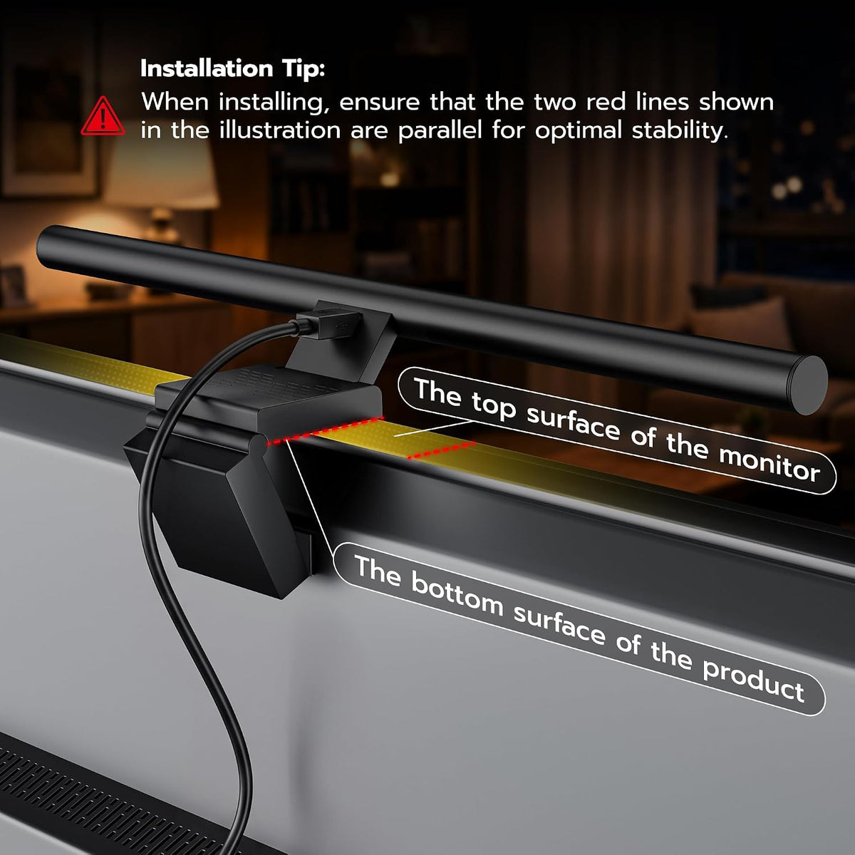 ARES WING Monitor Light Bar with Remote & Sedentary Alert, USB Desk Lamp