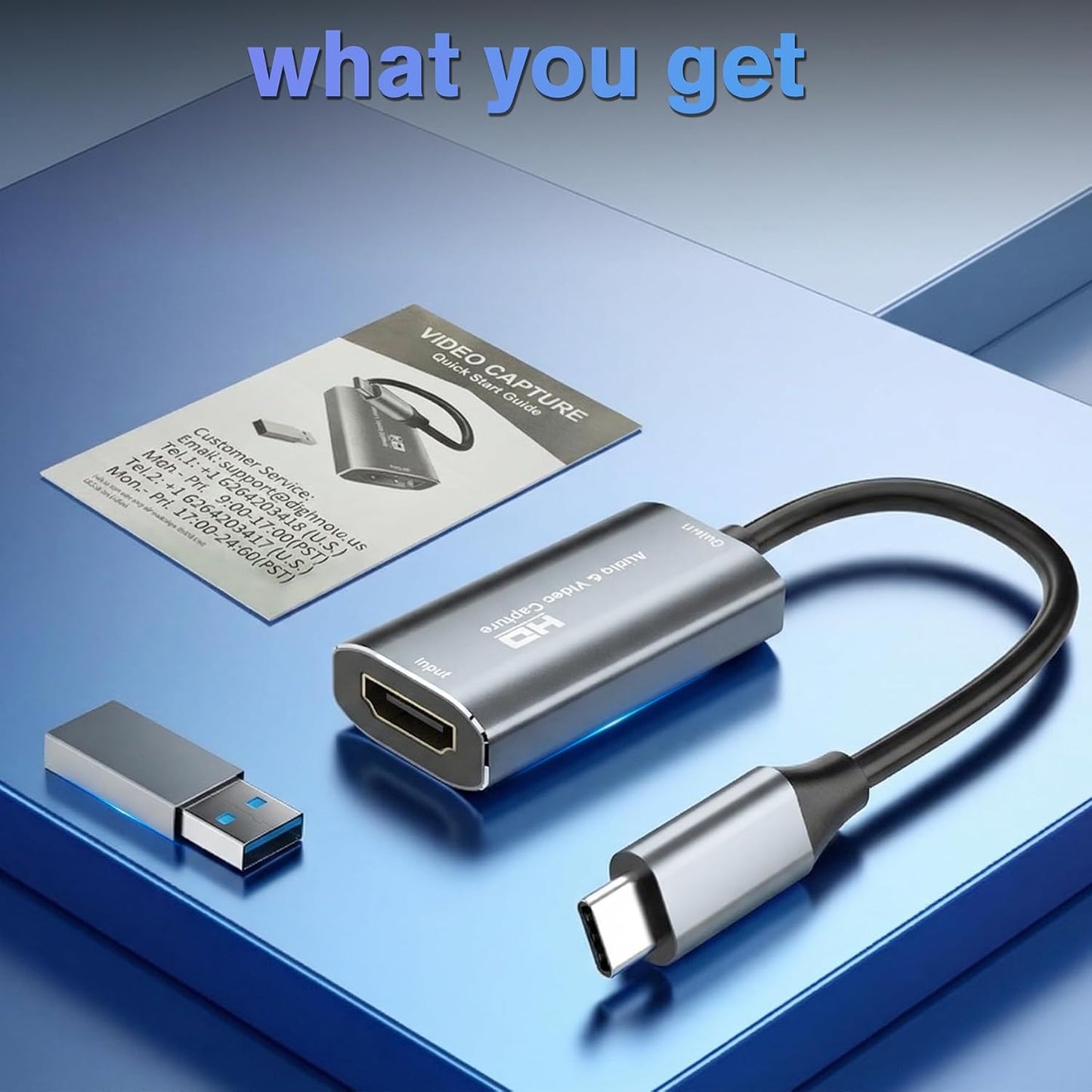 Video Capture Card, 4K USB3.0 HDMI to USB C, 1080P60FPS HDMI Capture Card for Streaming, Gaming, Video Recording Compatible with Switch, Xbox, PS4, OBS, Windows, Mac OS, Zoom(Silver)