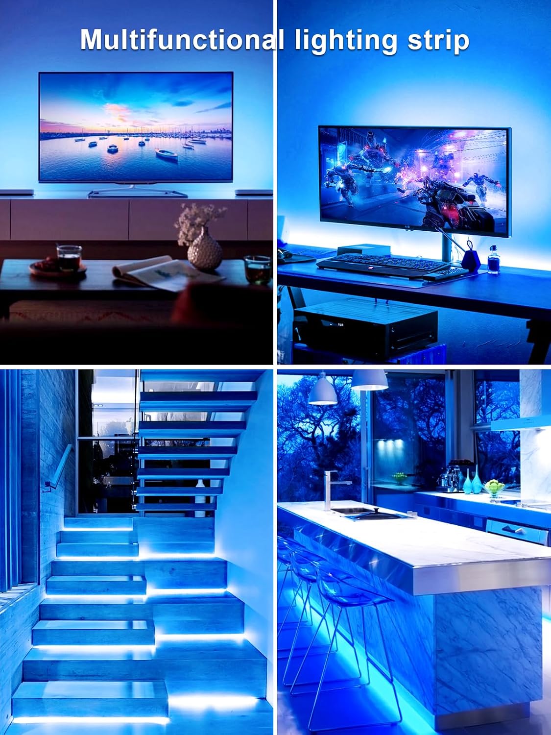 KANTUTOE TV Lights Behind, 19.68ft LED Lights for 55-85 Inch TV, RGB TV Backlight, Music Sync Bluetooth APP and Remote Control Strip Lights USB Powered for Bedroom Gaming Room Decor
