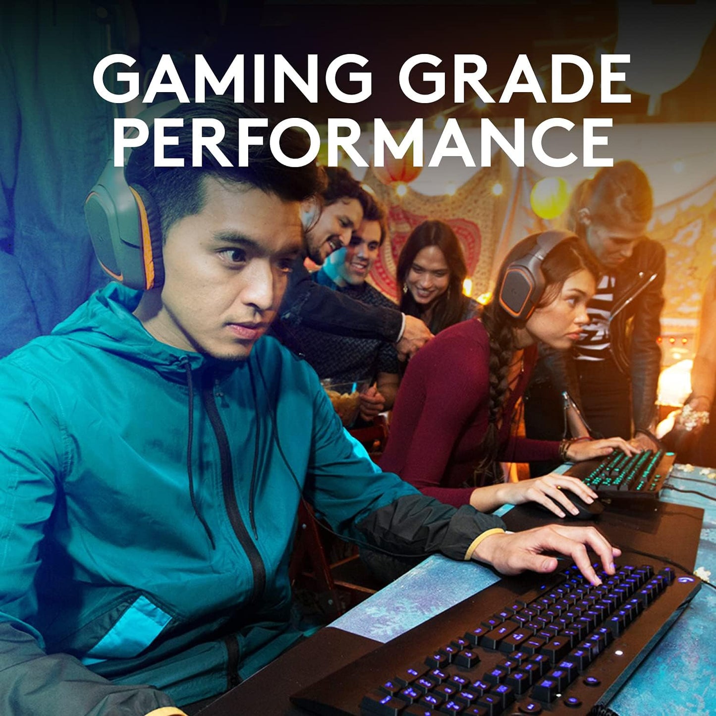Logitech G213 Prodigy Wired RGB Gaming Keyboard - Black | Mech-Dome Keys, Palm Rest, Adjustable Feet, Media Controls, LIGHTSYNC RGB, USB, Compatible with Windows