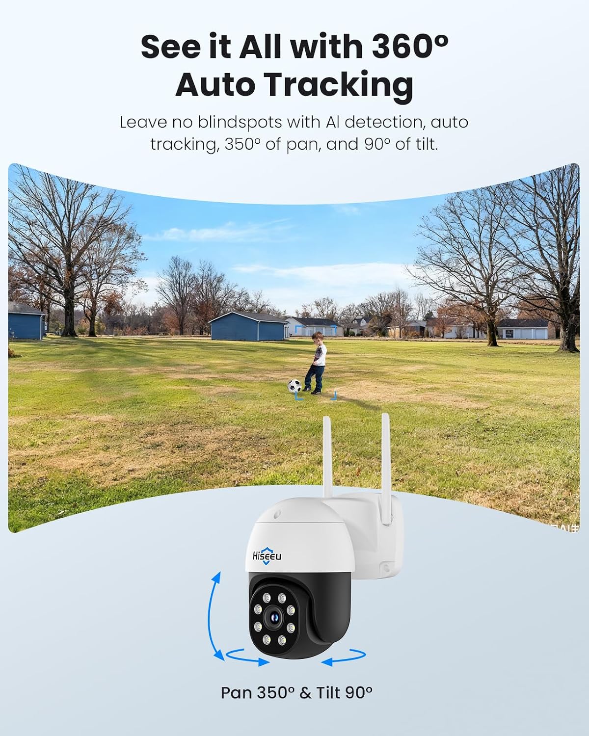 Hiseeu 4K Security Cameras Wireless Outdoor, 8MP 4-Cam Kit, 1T HDD